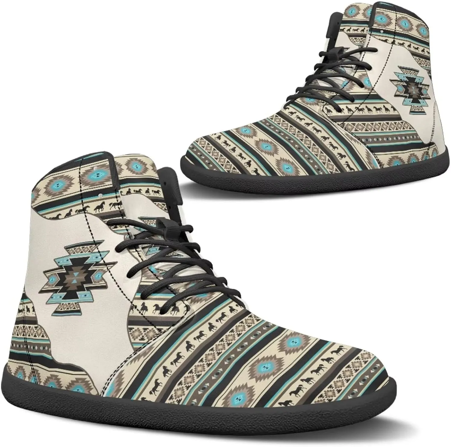Howilath High Top Sneakers for Men Minimalist Barefoot Shoes Wide Toe Running Shoes with Anti-Skid Sole