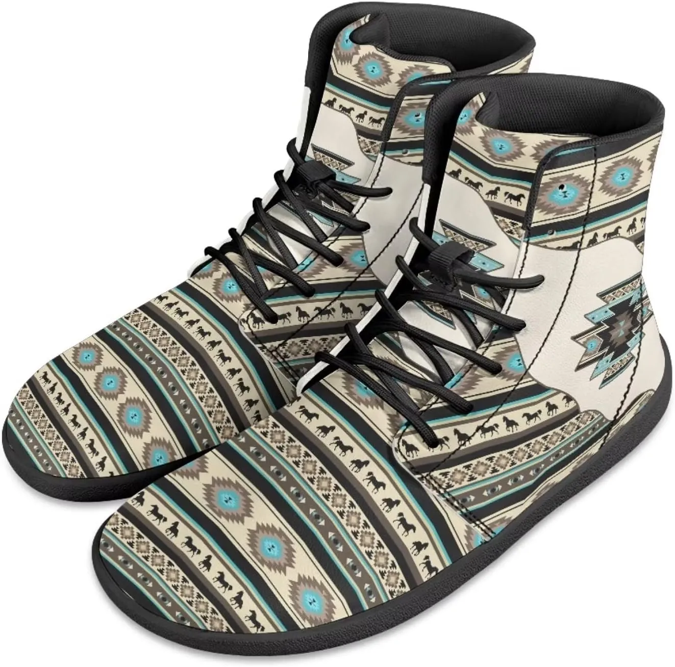 Howilath High Top Sneakers for Men Minimalist Barefoot Shoes Wide Toe Running Shoes with Anti-Skid Sole