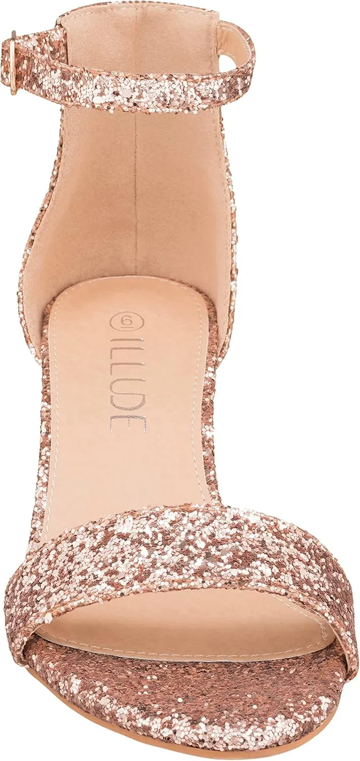 ILLUDE Women’s Fashion Ankle Strap Kitten Heel Sandals - Adorable Cute Low Block Heel – Jasmine