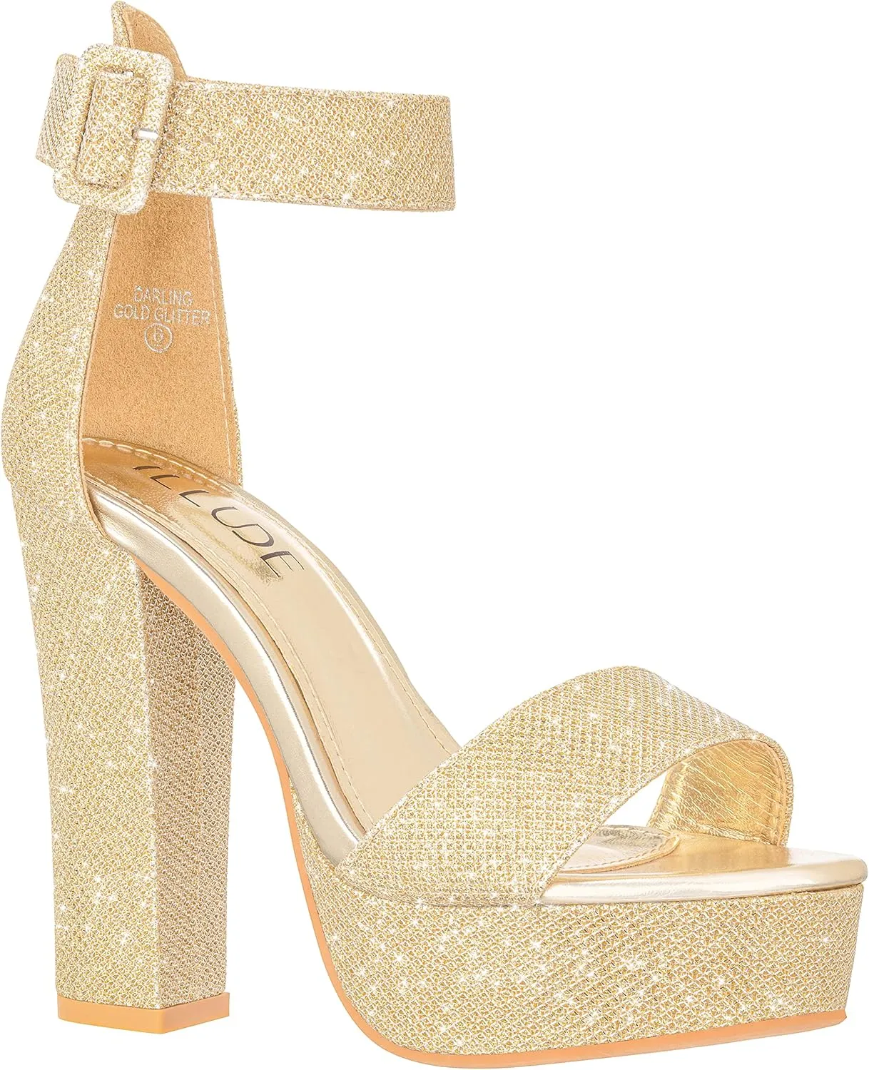 ILLUDE Women's High Heel Platform Sandals Ankle Strap Chunky Heel Sexy Party Heeled Sandals – Darling