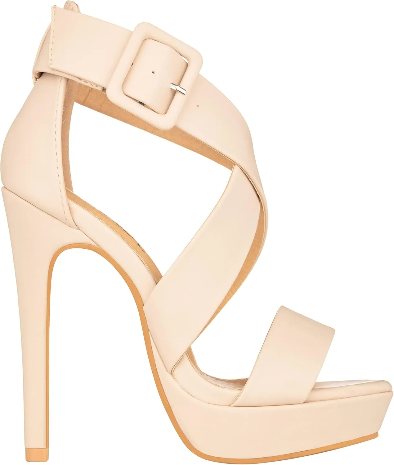 ILLUDE Women's High Heels Open Toe Ankle Strap Stilettos Platform Sexy Party Heeled Sandals – Cake