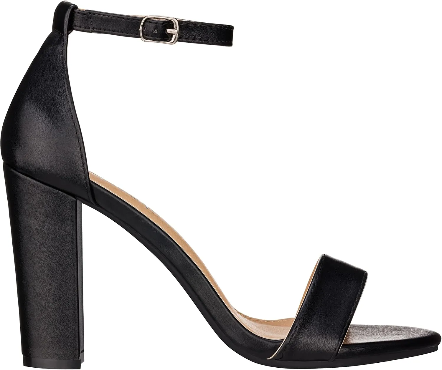 ILLUDE Women’s Open Toe Ankle Strap Chunky Block High Heel - Formal, Wedding, Party Classic Heeled Sandals - Ruby