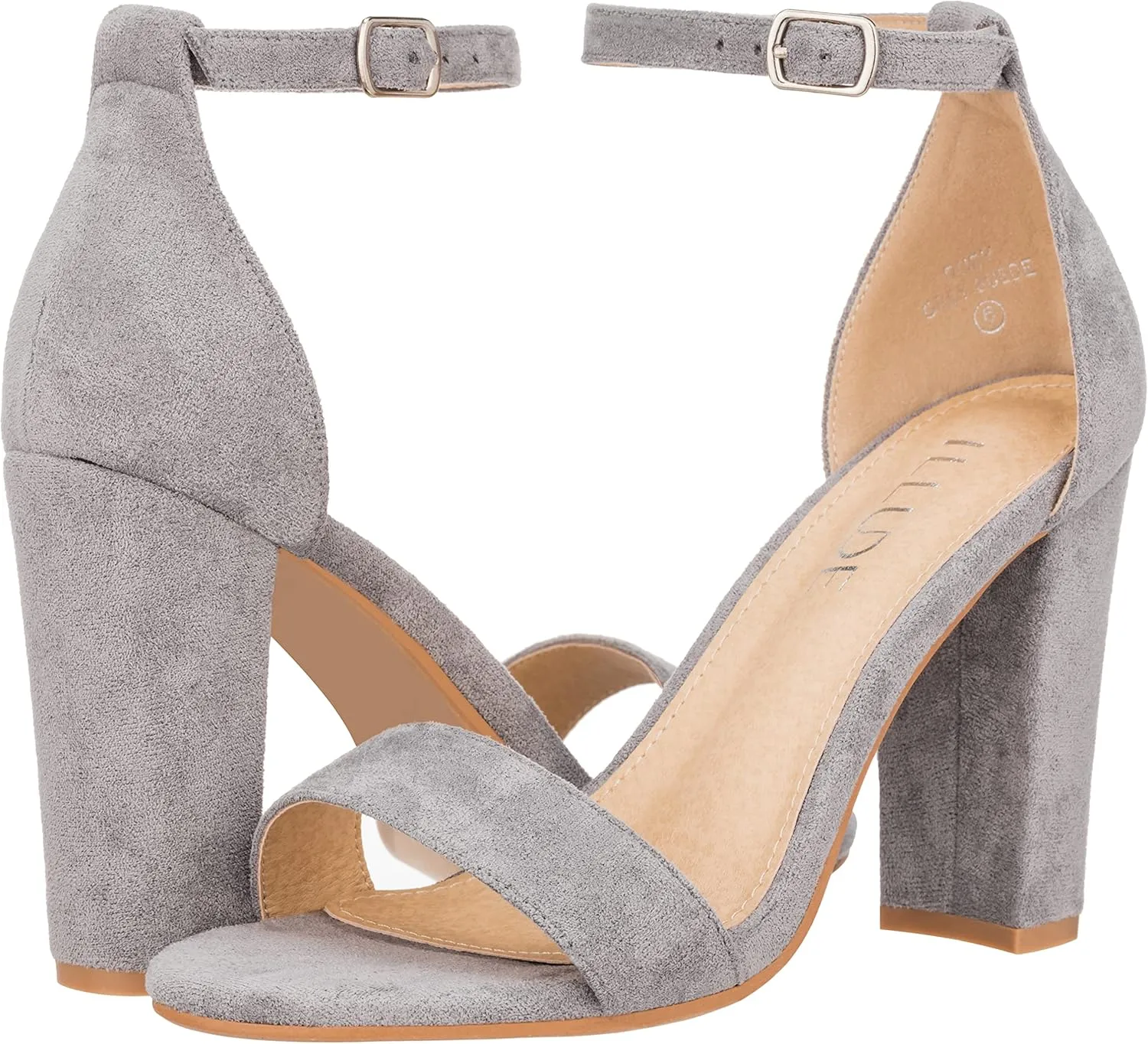 ILLUDE Women’s Open Toe Ankle Strap Chunky Block High Heel - Formal, Wedding, Party Classic Heeled Sandals - Ruby