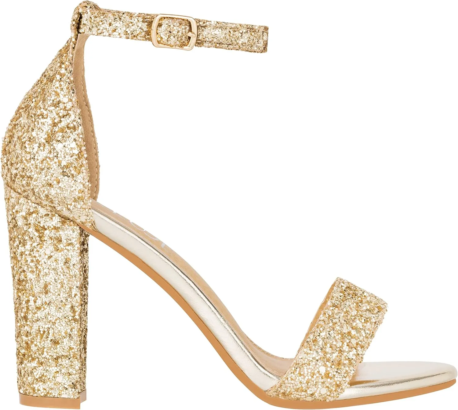 ILLUDE Women’s Open Toe Ankle Strap Chunky Block High Heel - Formal, Wedding, Party Classic Heeled Sandals - Ruby