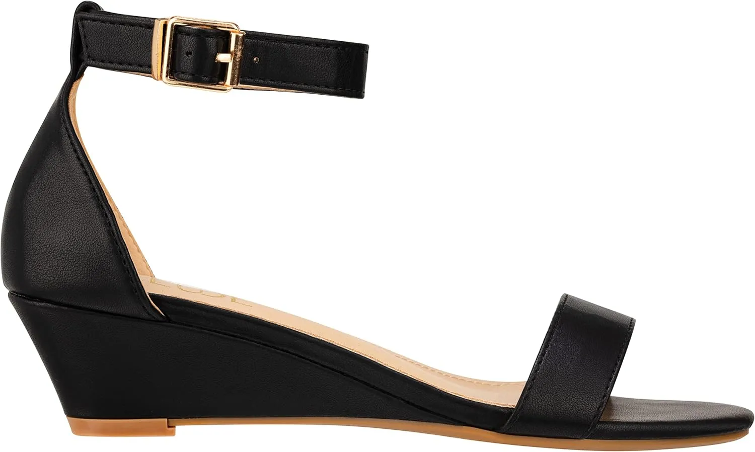 ILLUDE Women's Open Toe Ankle Strap Low Wedge Sandal Comfortable Platform Heeled Sandals