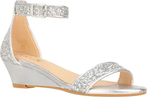 ILLUDE Women's Open Toe Ankle Strap Low Wedge Sandal Comfortable Platform Heeled Sandals