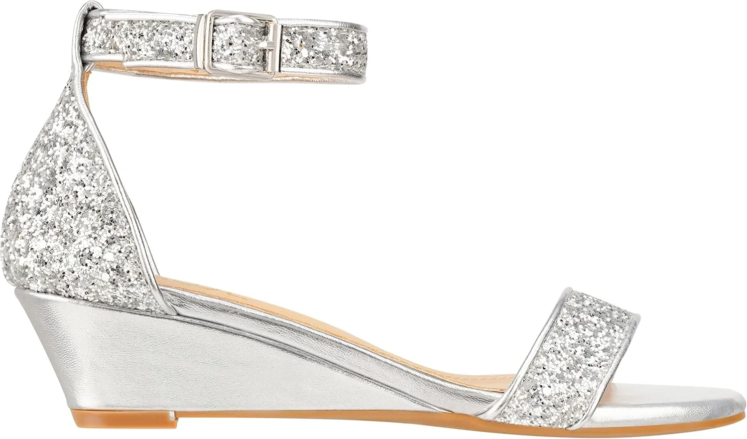 ILLUDE Women's Open Toe Ankle Strap Low Wedge Sandal Comfortable Platform Heeled Sandals