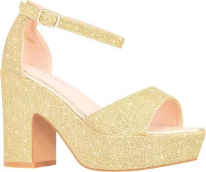 ILLUDE Women's Platform Heels Sandals Ankle Strap Block Chunky Heel Open Toe Platform Wedge Sandals – Cleo