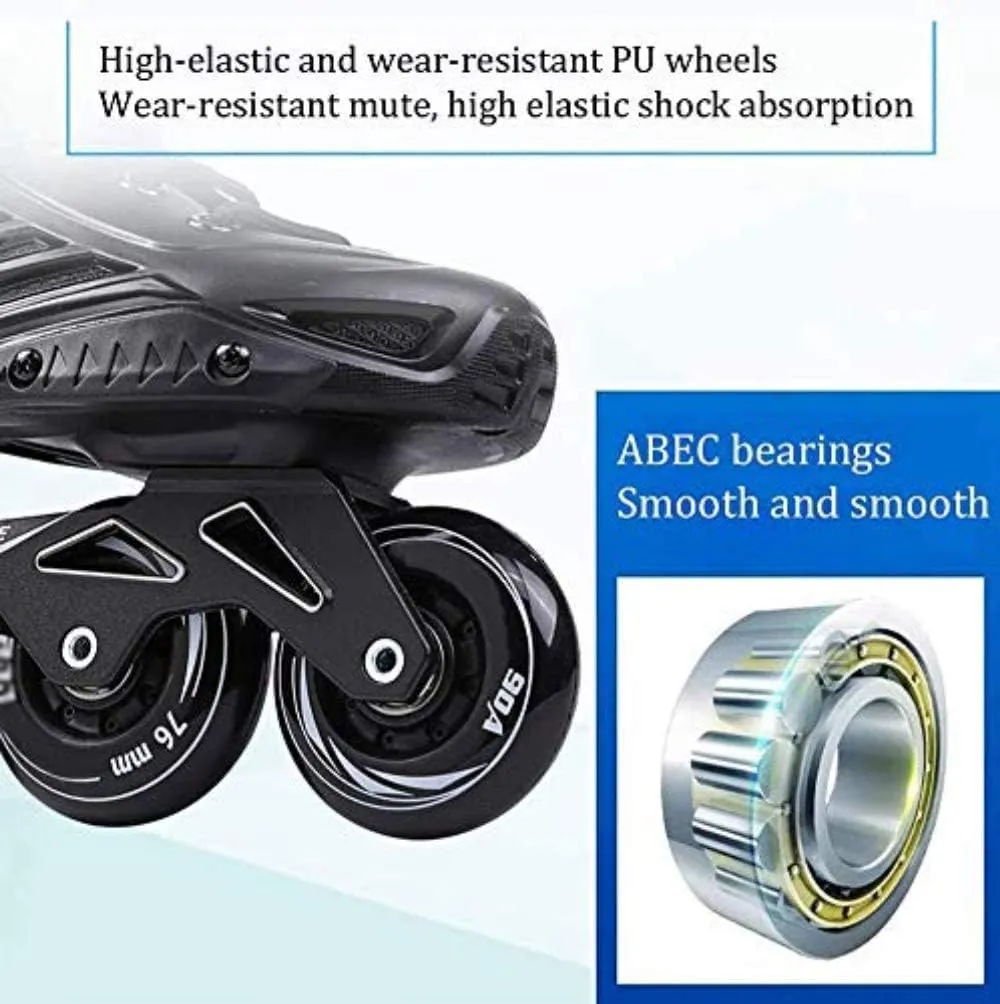 Inline Skates for Adult Single Row Roller Blades, Professional Inline Speed Skating Shoes, for Men and Women Roller Skates,35-Normal