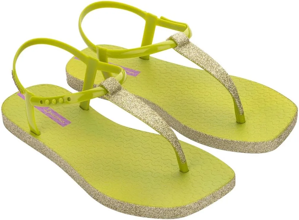 Ipanema Class Edge Glow Womens Sandals - Comfy Stylish Glitter T-Strap Thong Sandals, Adjustable Ankle Strap, Summer Dress Sandals, Dressy Sandals for Women, Flat Sandals