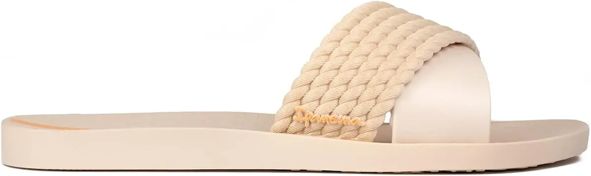 Ipanema Women's Street II Slides - Comfortable and Trendy Slip-On Sandals, Flip Flops for Women with Wide, Minimalist, Crisscross Upper