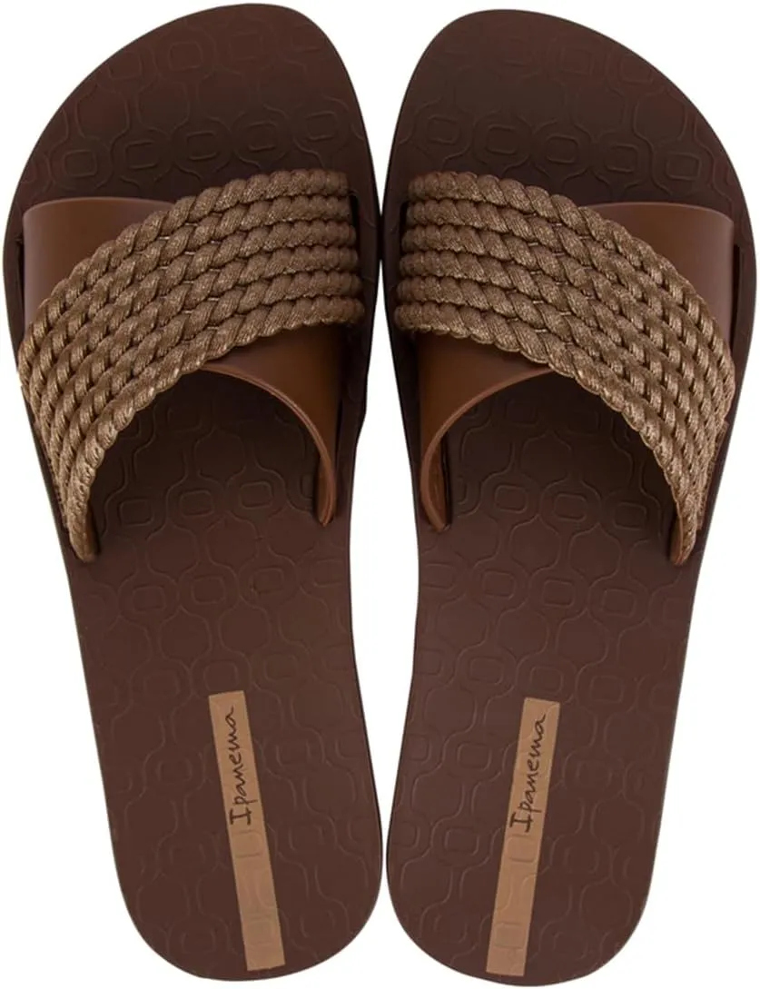 Ipanema Women's Street II Slides - Comfortable and Trendy Slip-On Sandals, Flip Flops for Women with Wide, Minimalist, Crisscross Upper