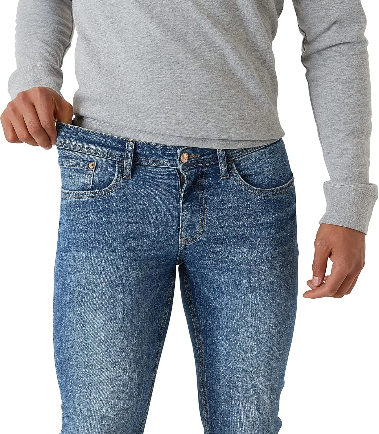 IZOD Men's Slim Fit Jeans - Breathable Cotton Non-Restrictive Comfort Durable Stretch Jeans - Stylish Denim Jeans for Men