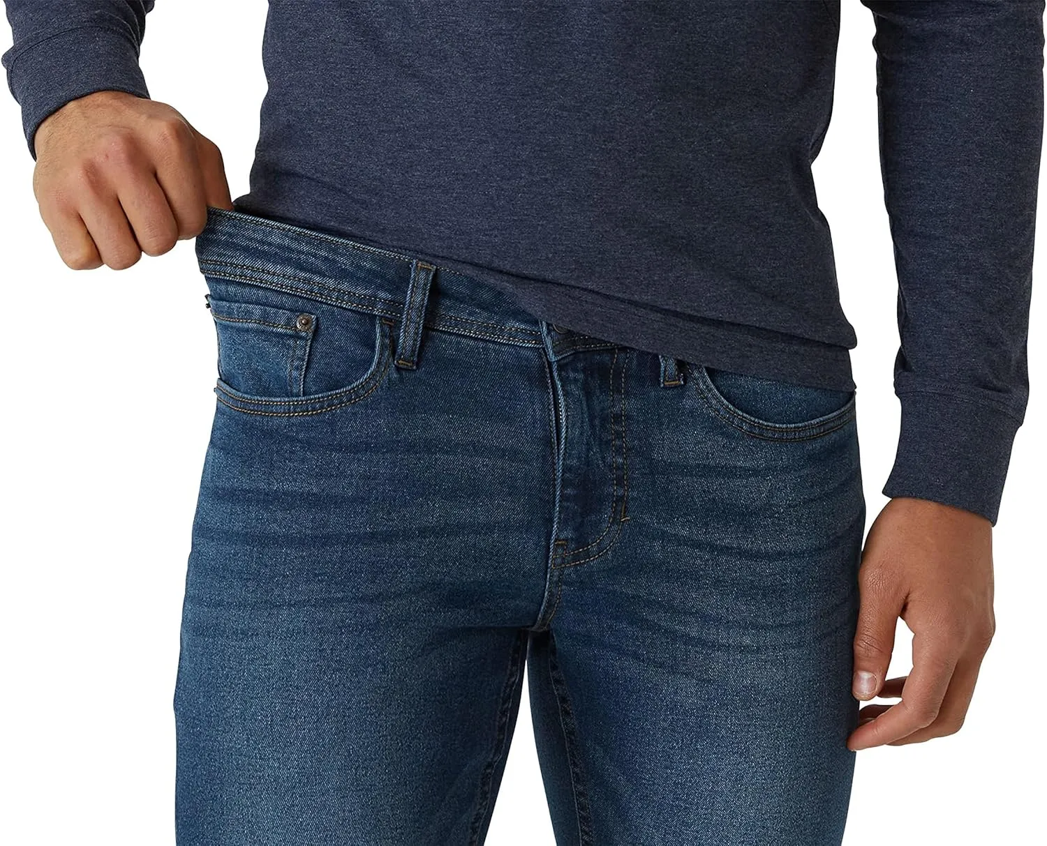 IZOD Men's Slim Fit Jeans - Breathable Cotton Non-Restrictive Comfort Durable Stretch Jeans - Stylish Denim Jeans for Men