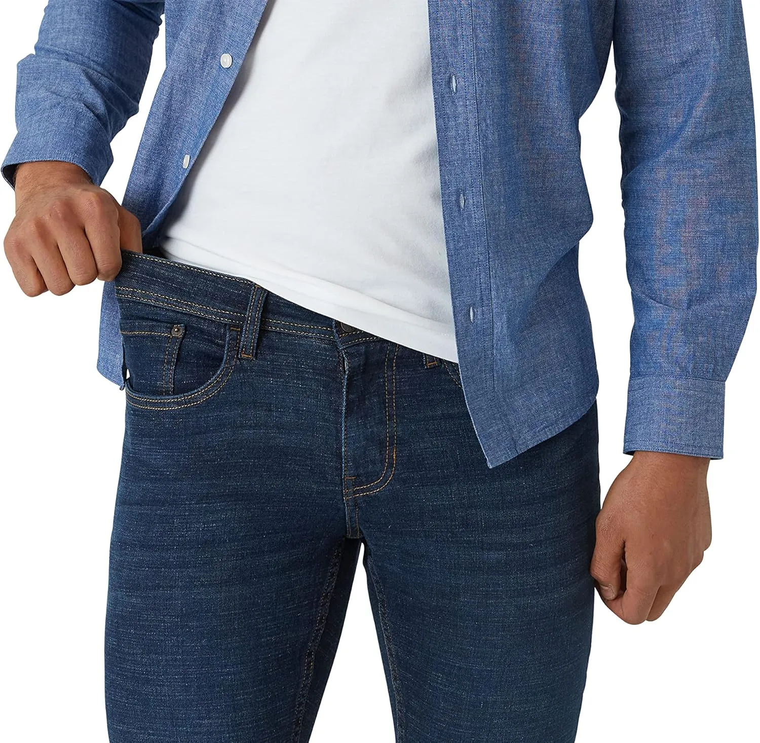 IZOD Men's Slim Fit Jeans - Breathable Cotton Non-Restrictive Comfort Durable Stretch Jeans - Stylish Denim Jeans for Men