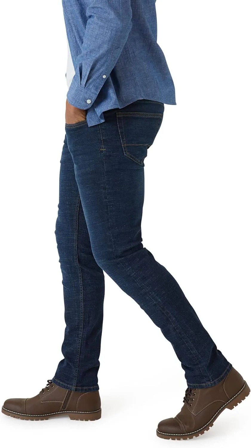 IZOD Men's Slim Fit Jeans - Breathable Cotton Non-Restrictive Comfort Durable Stretch Jeans - Stylish Denim Jeans for Men
