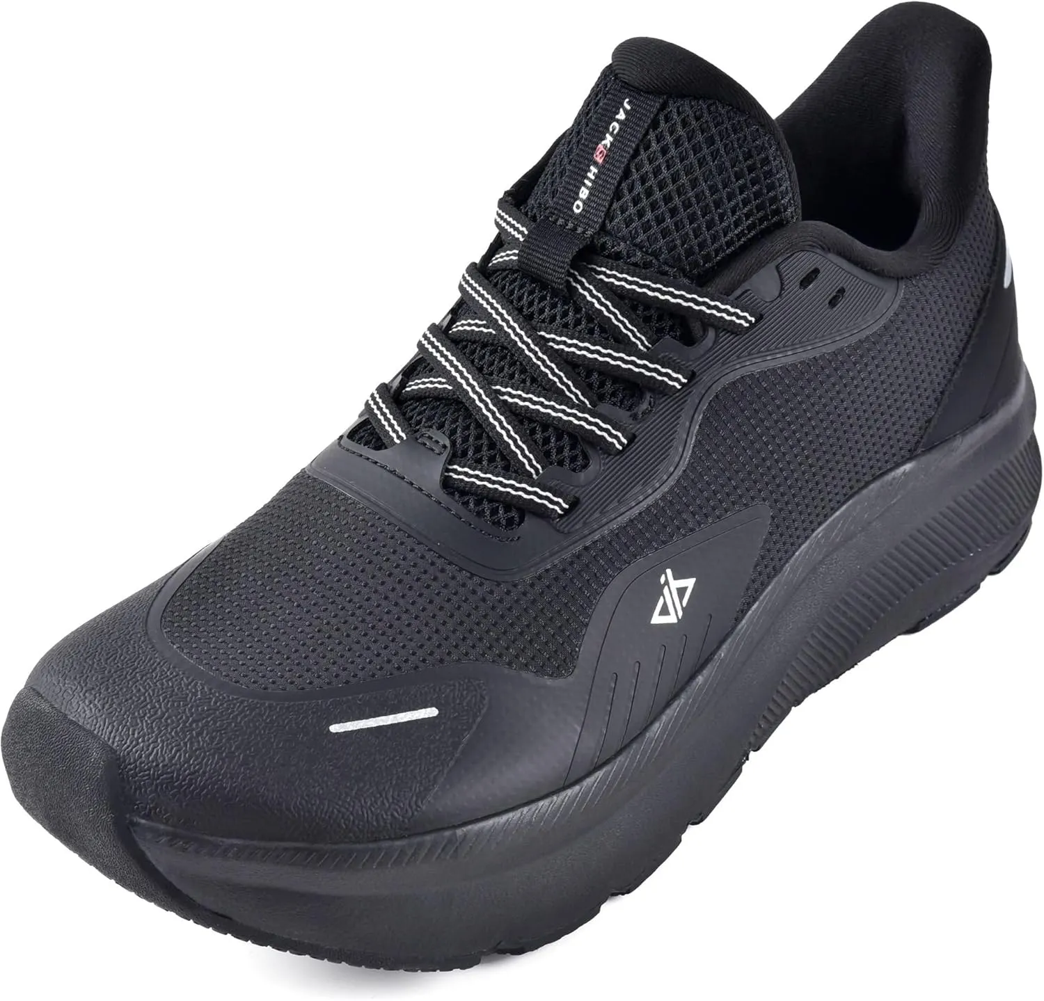JACKSHIBO Mens Slip in Hands Free Shoes Wide Toe Box Slip On Walking Running Tennis Athletic Sneakers Arch Support Plantar Fasciitis Orthopedic Shoes with Metatarsal Pads Cushion Thick Zero Drop Sole