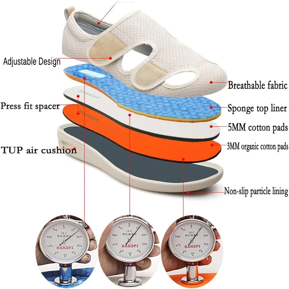 JBTNBX Women's Diabetic Shoe Walking Shoes Extra Wide Widths Adjustable Sneakers for Elderly Edema Swollen Feet