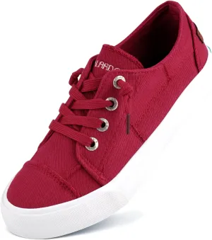 JENN ARDOR Slip On Canvas Shoes for Women Low Top Fashion Sneakers Comfortable Walking Flats