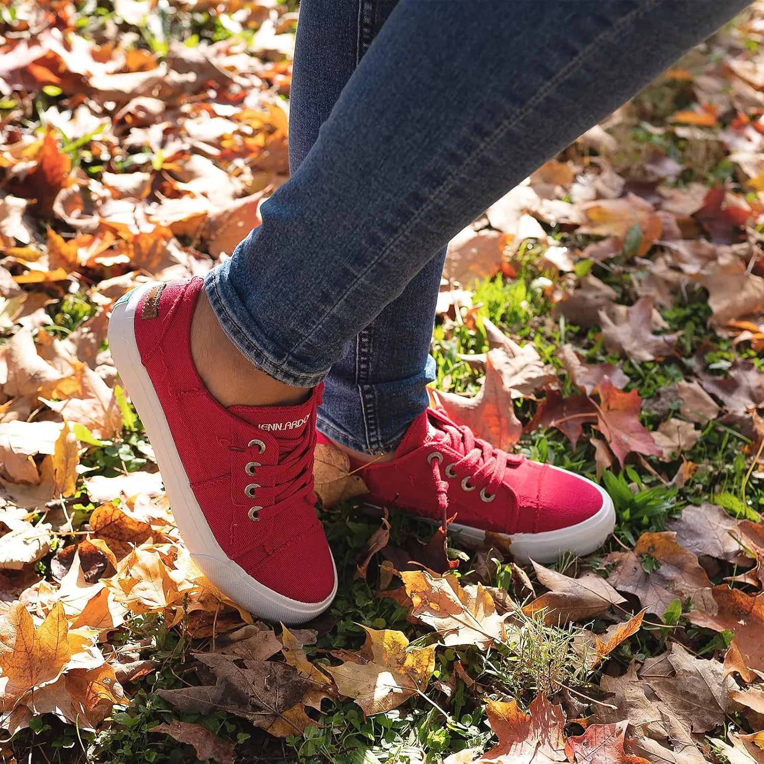 JENN ARDOR Slip On Canvas Shoes for Women Low Top Fashion Sneakers Comfortable Walking Flats