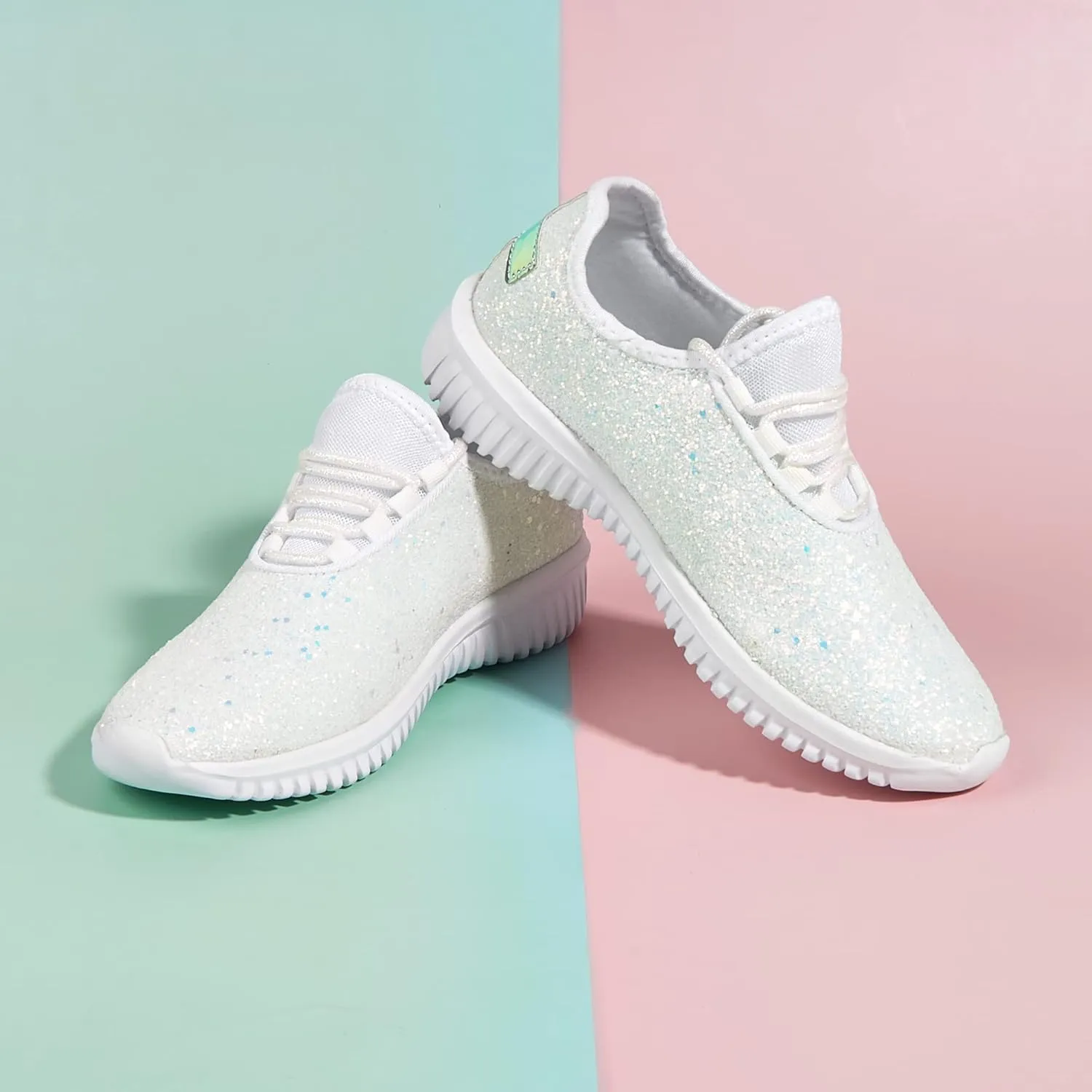 K KIP WOK Fashion Glitter Sneakers for Womens Silp On Running Shoes Lightweigt Tennis Walking Sneakers