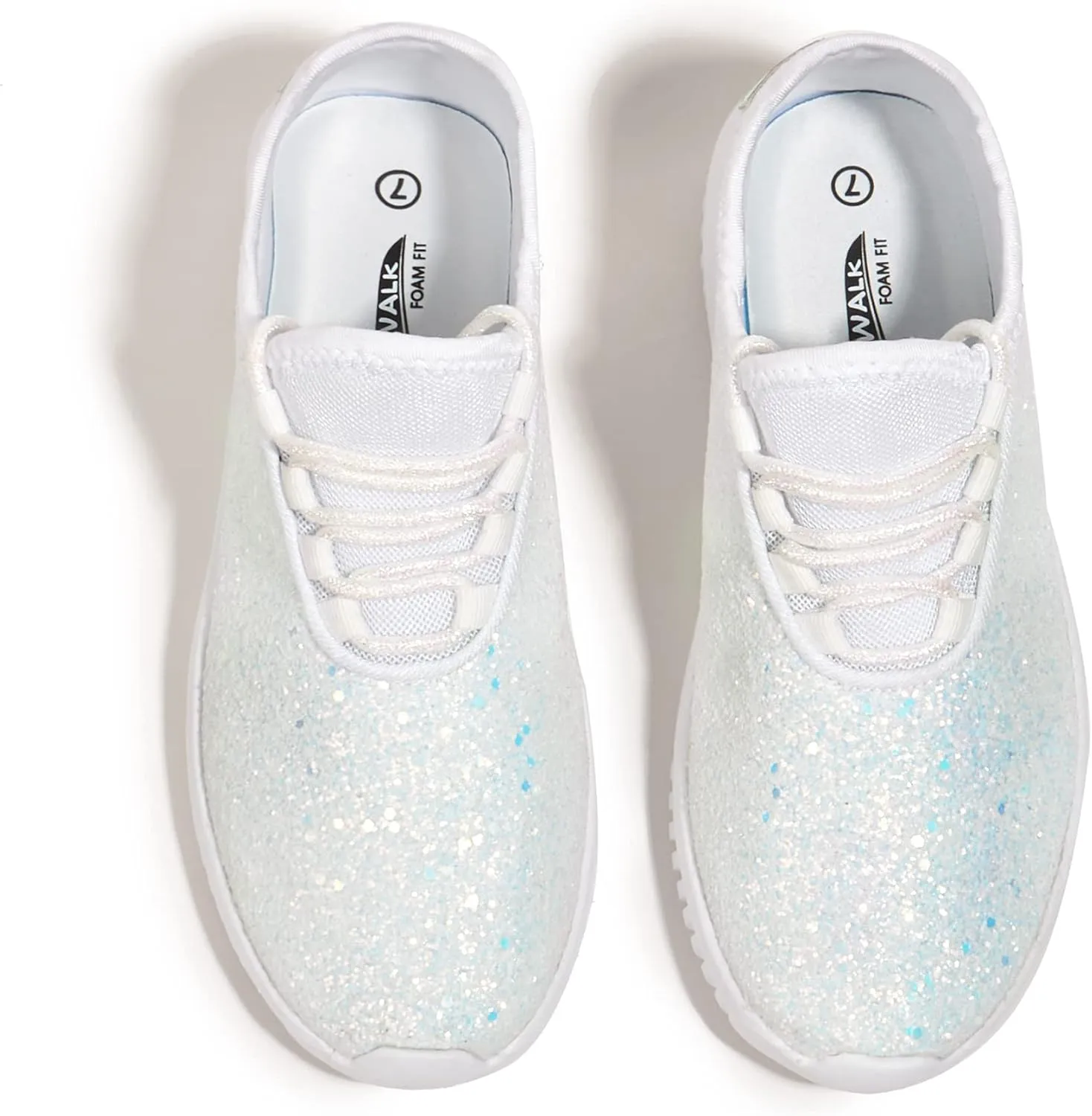 K KIP WOK Fashion Glitter Sneakers for Womens Silp On Running Shoes Lightweigt Tennis Walking Sneakers