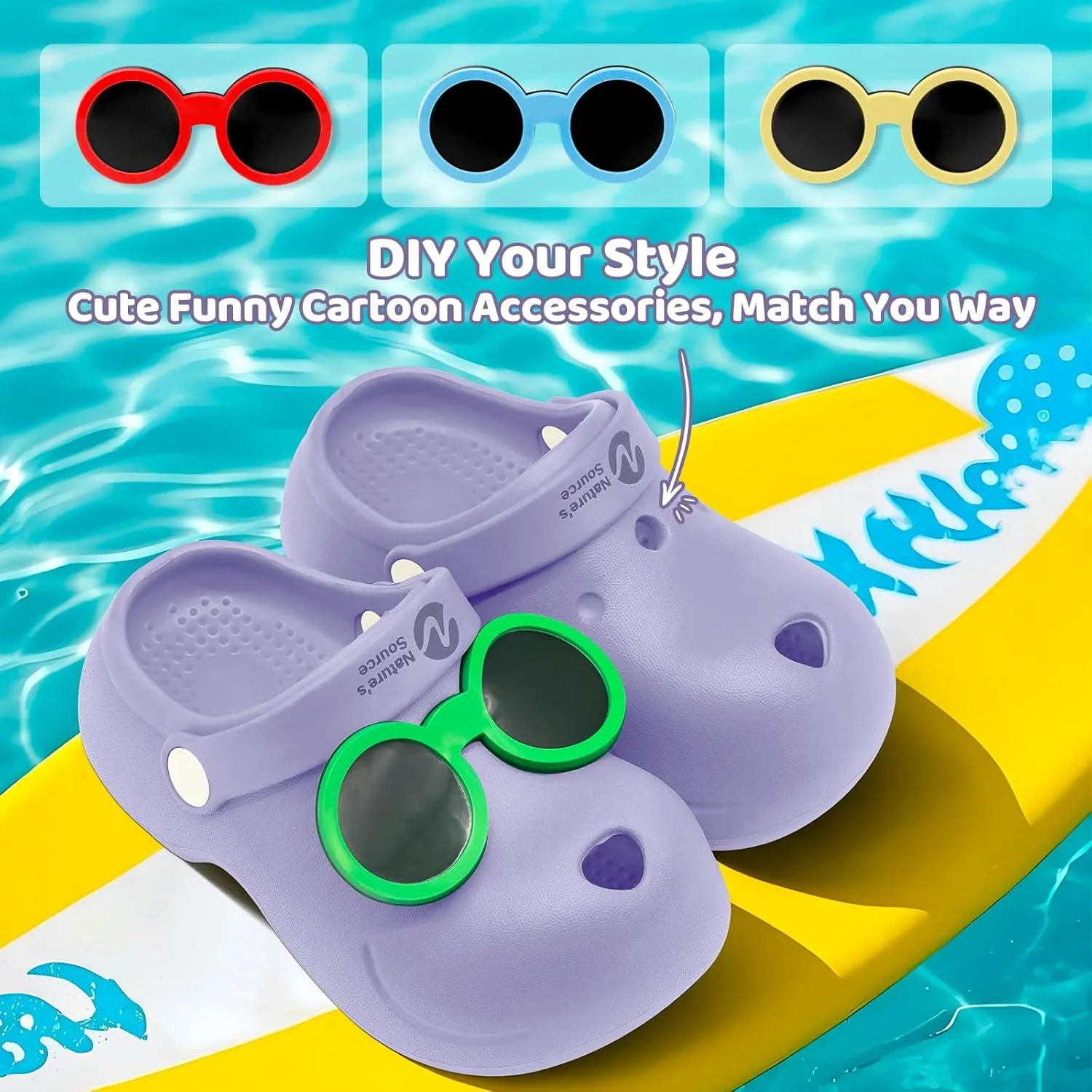 Kid's Girls Boys Clogs Slip on Garden Water Shoes Classic Slides Sandals with Arch Support Incredibly Light and Easy to Wear Stylish Cartoon Shower Beach Pool Slippers for Children