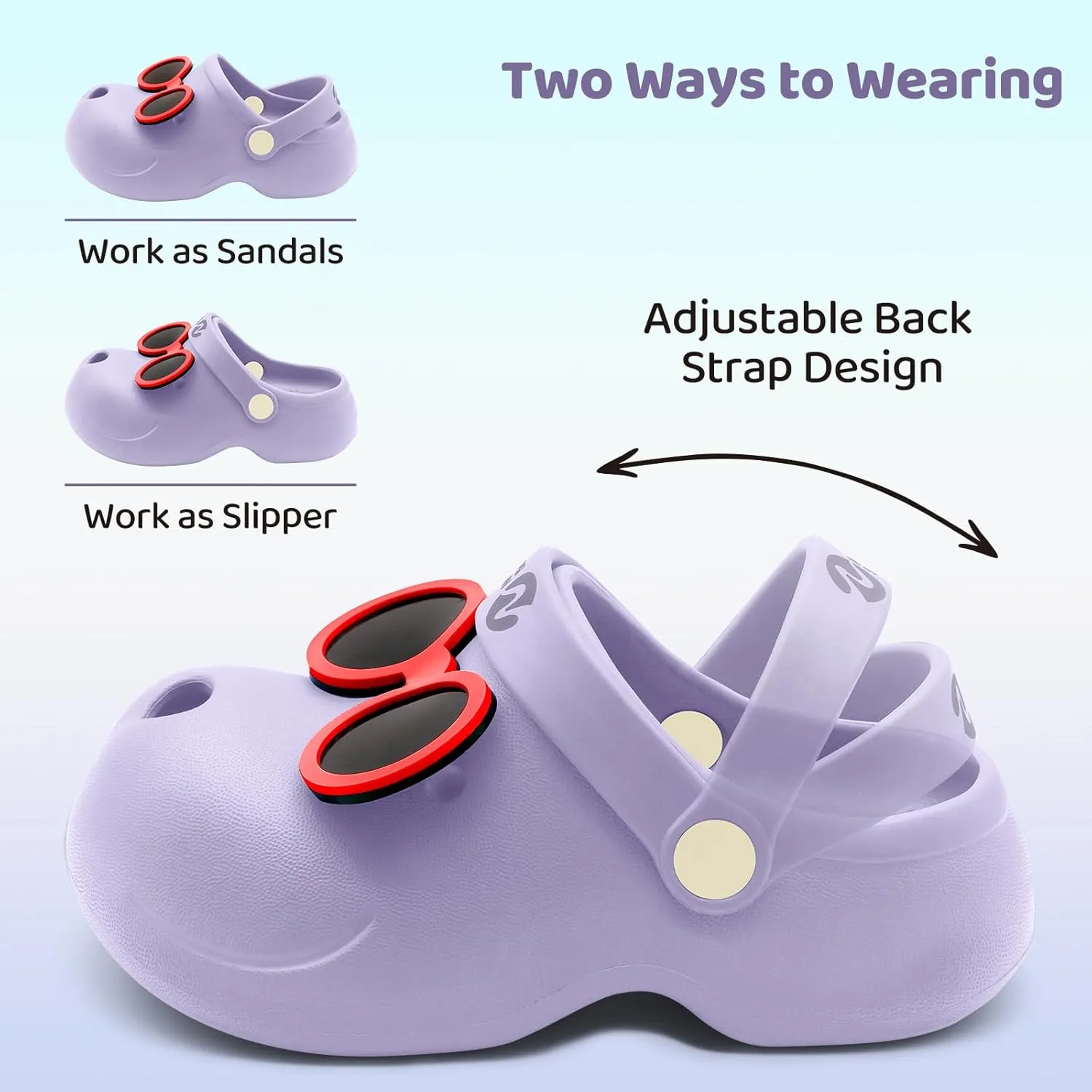 Kid's Girls Boys Clogs Slip on Garden Water Shoes Classic Slides Sandals with Arch Support Incredibly Light and Easy to Wear Stylish Cartoon Shower Beach Pool Slippers for Children