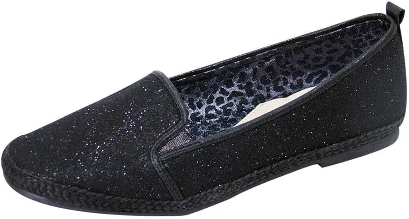 Lacy Women Wide Width Casual Slip-On Metallic Loafer Flats