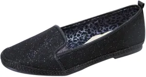 Lacy Women Wide Width Casual Slip-On Metallic Loafer Flats
