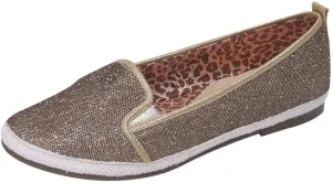 Lacy Women Wide Width Casual Slip-On Metallic Loafer Flats