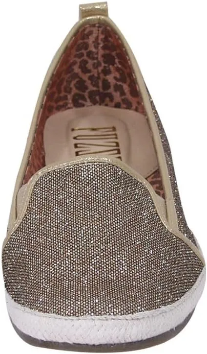Lacy Women Wide Width Casual Slip-On Metallic Loafer Flats