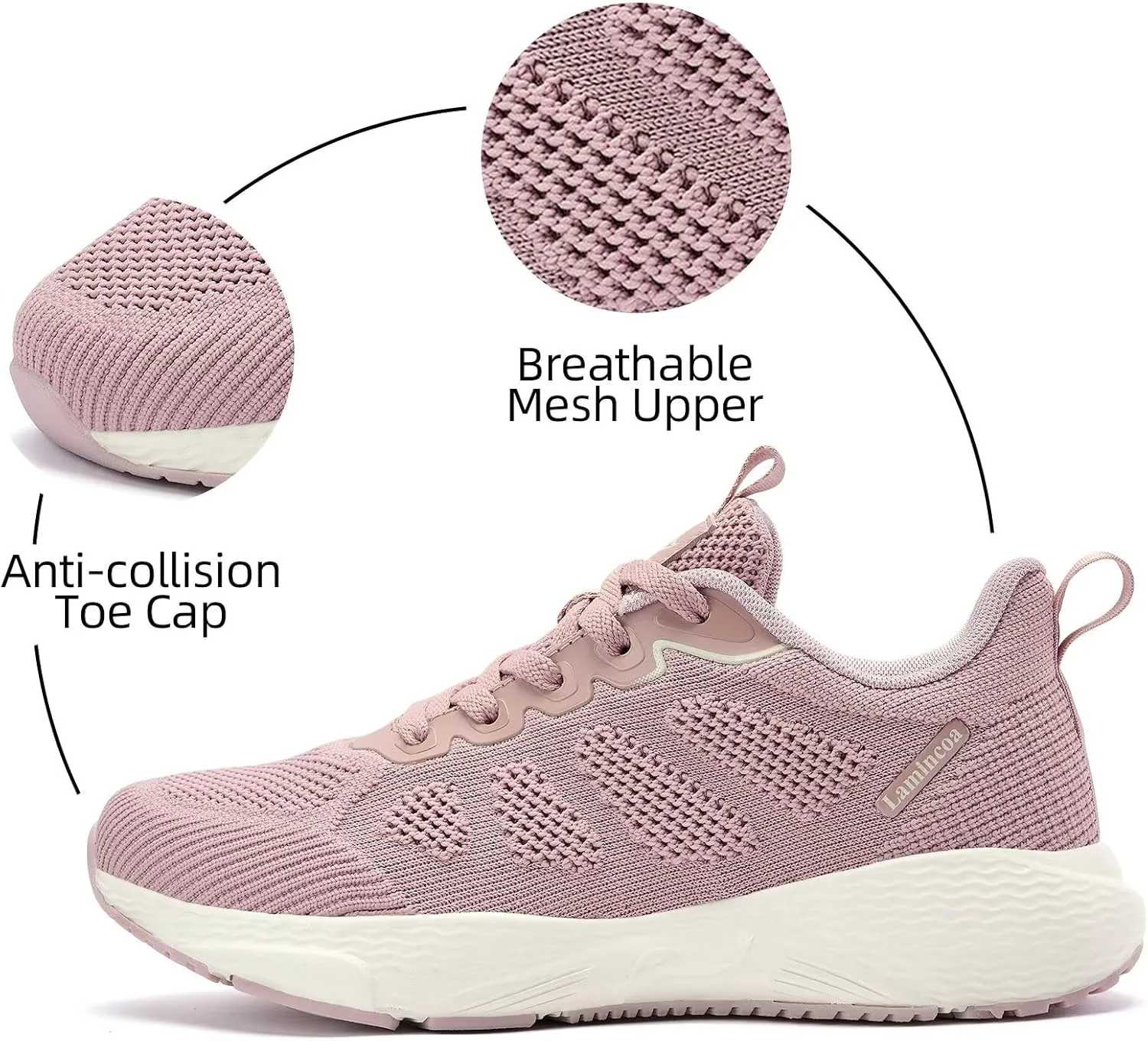 Lamincoa Women's Walking Shoes Running Lightweight Sneakers Comfortable Tennis Athletic Shoes Outdoor Gym Sport Workout