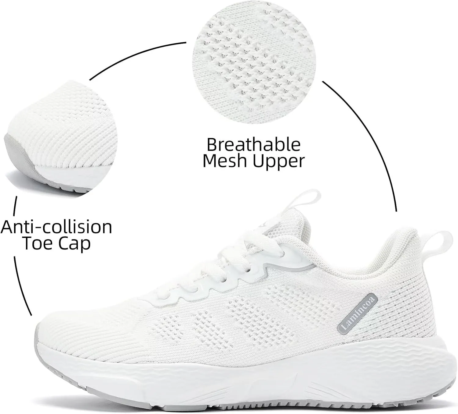 Lamincoa Women's Walking Shoes Running Lightweight Sneakers Comfortable Tennis Athletic Shoes Outdoor Gym Sport Workout
