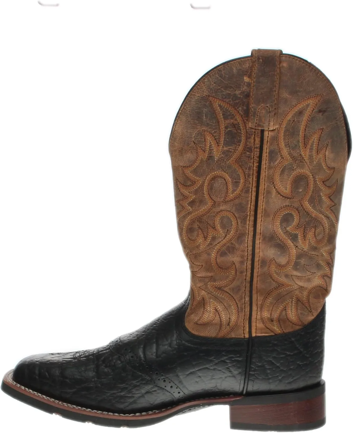 Laredo Mens Montana Embroidered Square Toe Pull On Casual Boots Mid Calf - Brown