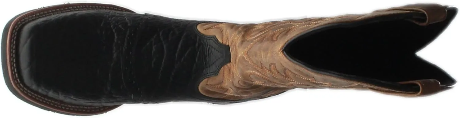 Laredo Mens Montana Embroidered Square Toe Pull On Casual Boots Mid Calf - Brown