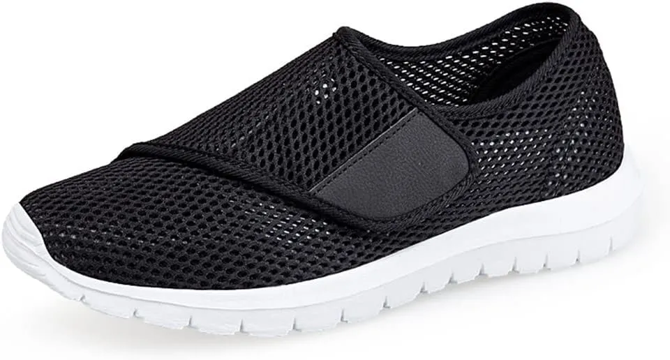 LEADER SHOW Men's Casual Comfort Walking Shoes Ultralight Flats Non-Slip Hook & Loop Fashion Sneakers