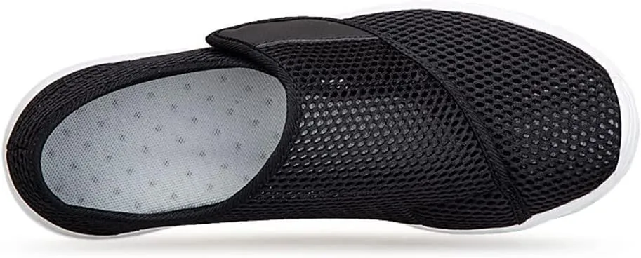 LEADER SHOW Men's Casual Comfort Walking Shoes Ultralight Flats Non-Slip Hook & Loop Fashion Sneakers