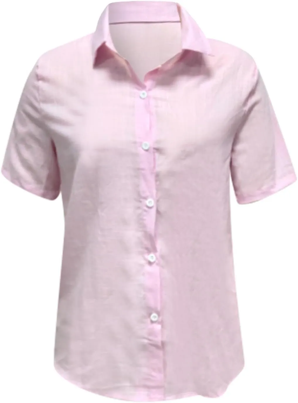 Linen Shirts for Women 2025 Summer Casual Cotton Button Down Shirt Collared V Neck Solid Blouse Beach Swim Cover Ups