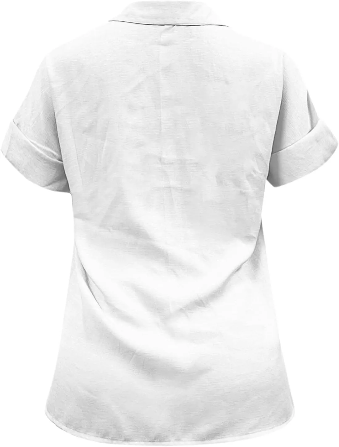 Linen Tops for Women 2025 Summer High Low Cotton Linen Shirt Button Down Embroidered Blouse Long Sleeve Tunic Tops