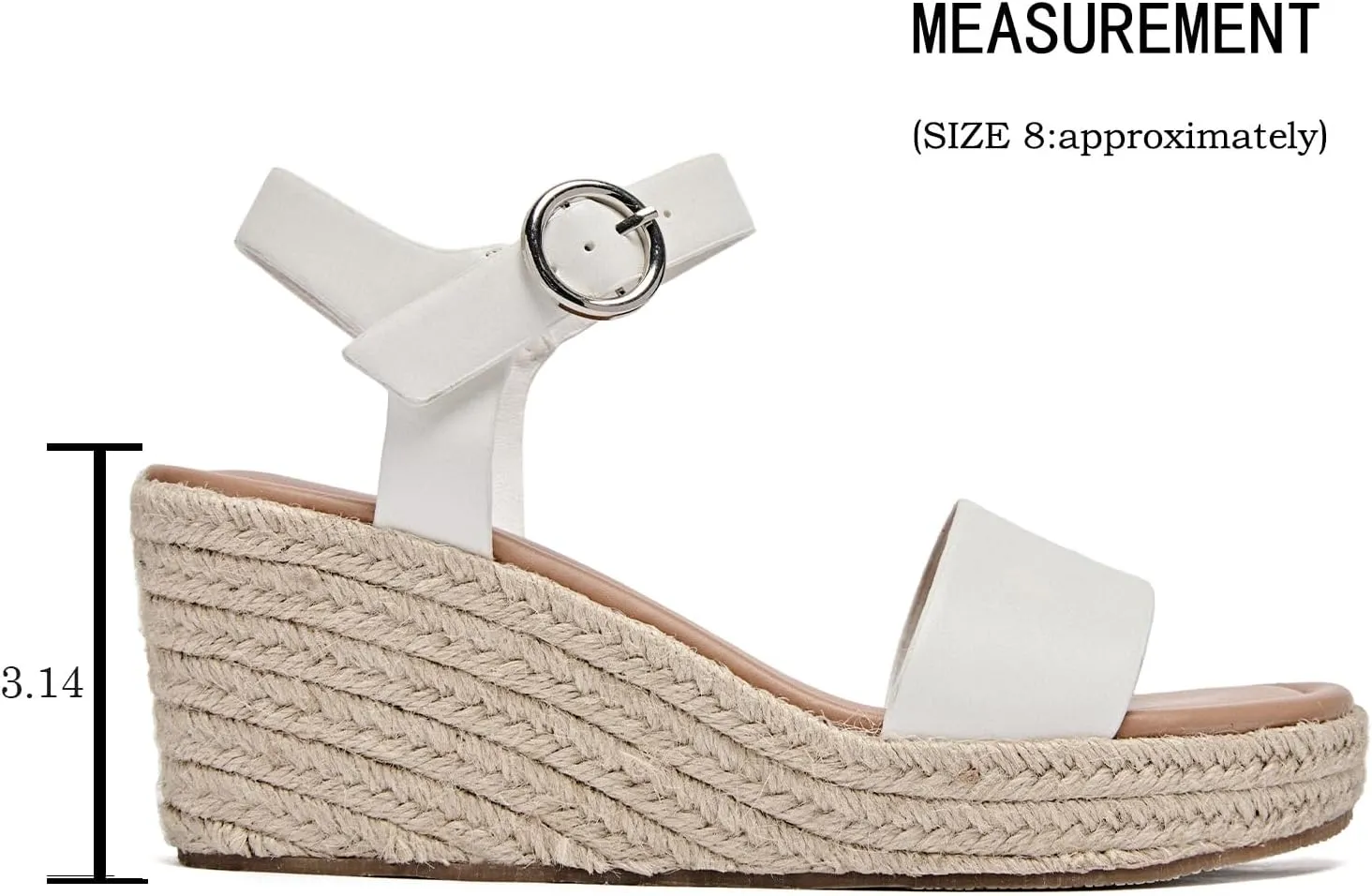 Luoika Women's Wide Width Wedge Sandals, Ankle Strap Open Toe Platform Espadrille Wedge Pump Heel Women's Sandals Concise Casual Summer Shoes.