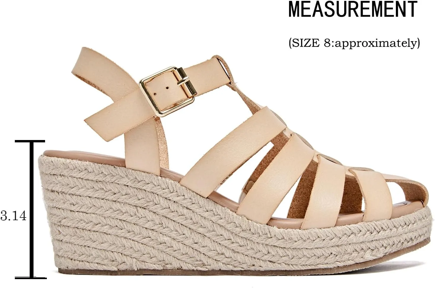 Luoika Women's Wide Width Wedge Sandals, Ankle Strap Open Toe Platform Espadrille Wedge Pump Heel Women's Sandals Concise Casual Summer Shoes.