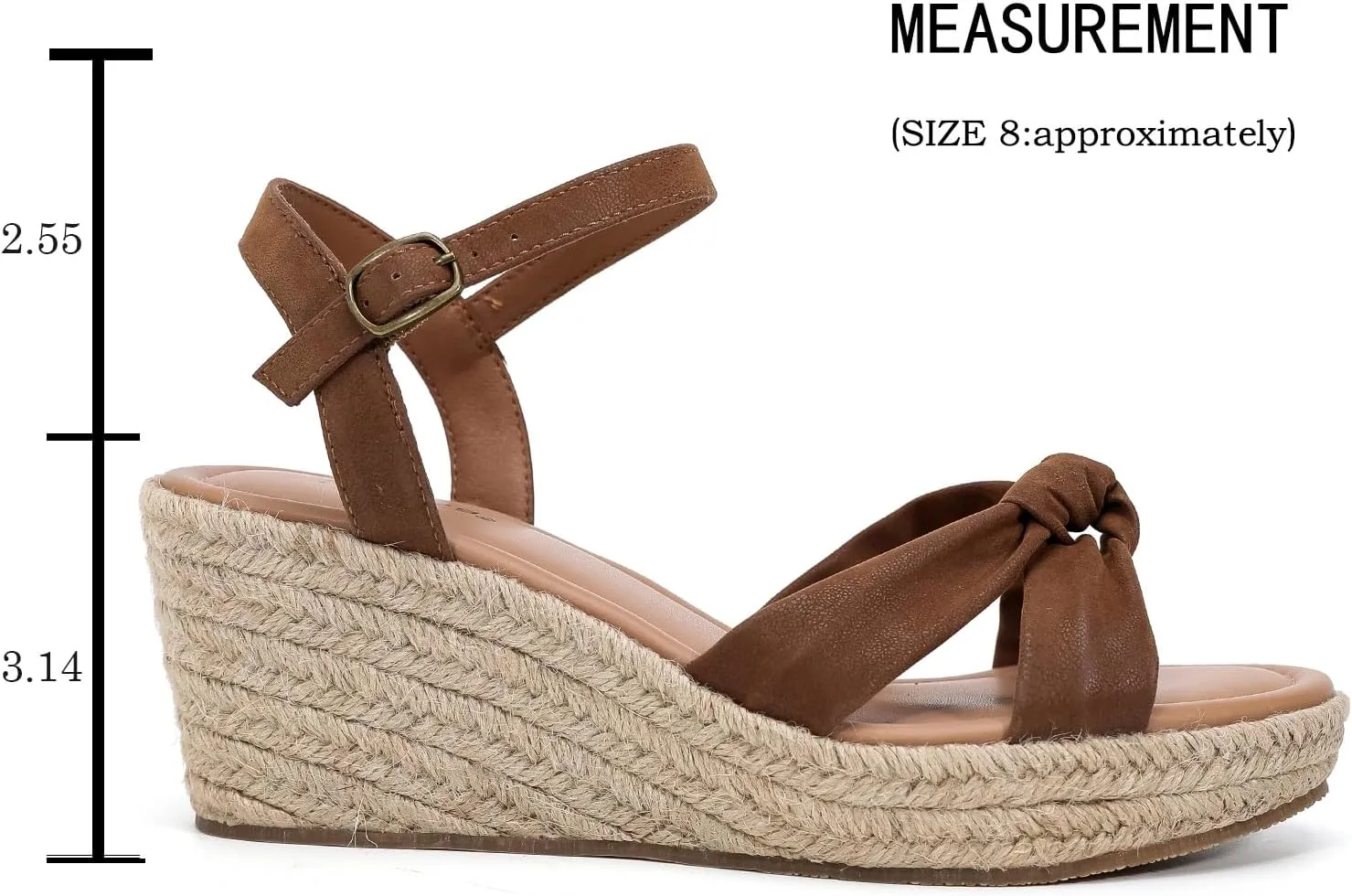 Luoika Women's Wide Width Wedge Sandals, Ankle Strap Open Toe Platform Espadrille Wedge Pump Heel Women's Sandals Concise Casual Summer Shoes.