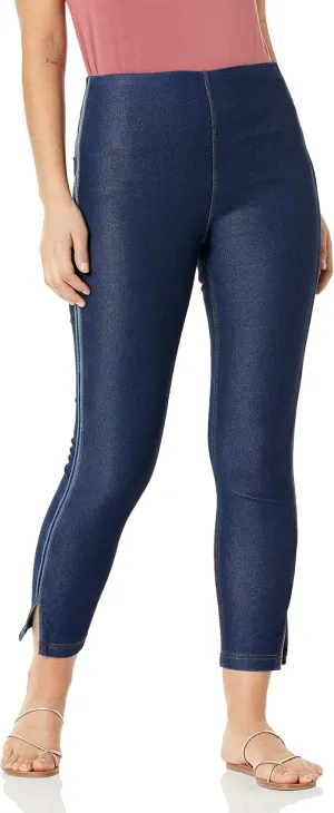 Lyssé Women's Toothpick Crop Pattern (Plus Size), Indigo, XS