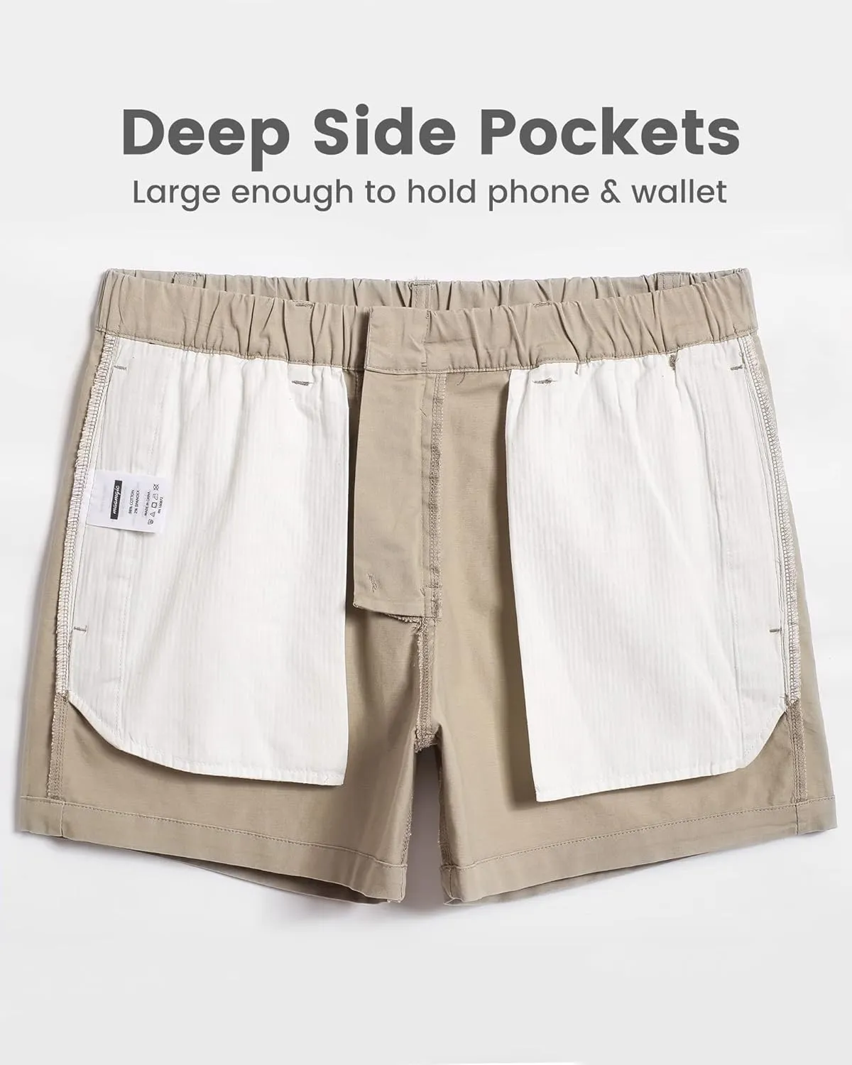 maamgic Mens Shorts Casual 4 Inch Cotton Casual Shorts for Men Elastic Waistband Mens Casual Shorts Daily Wear