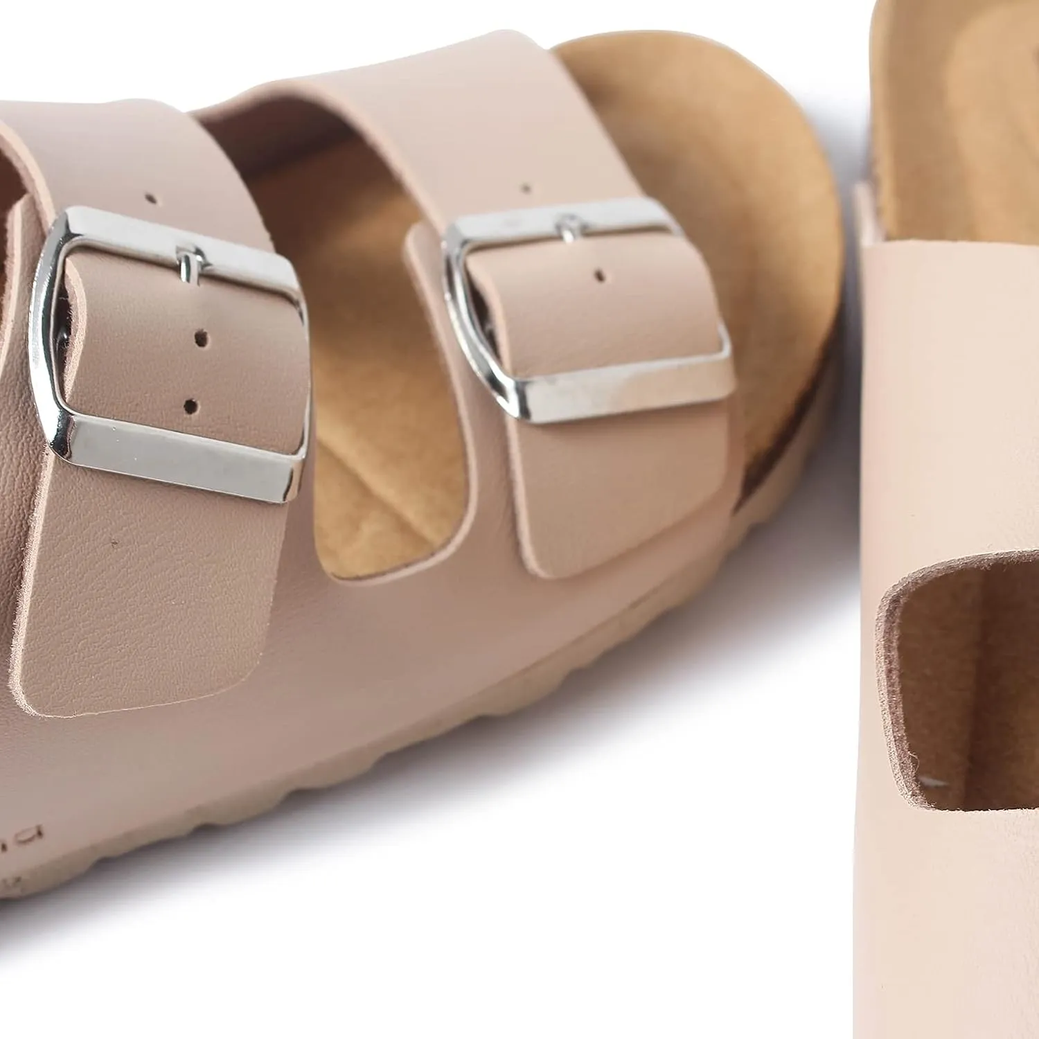 Marbella Two Strap Bio Sandals for Women - Sustainable, Eco Friendly, Vegan Leather Sandals. Recycled Upper, Comfy Insole, Cork Midsole, EVA Sole. Made in Spain