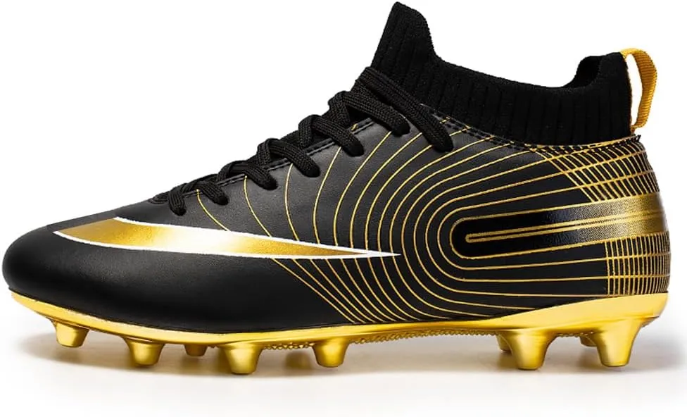 Maylrvjv Men's High-Top Soccer Shoes Big Kids Football Boots Breathable Lightweight Outdoor Indoor Professional Training Sneakers