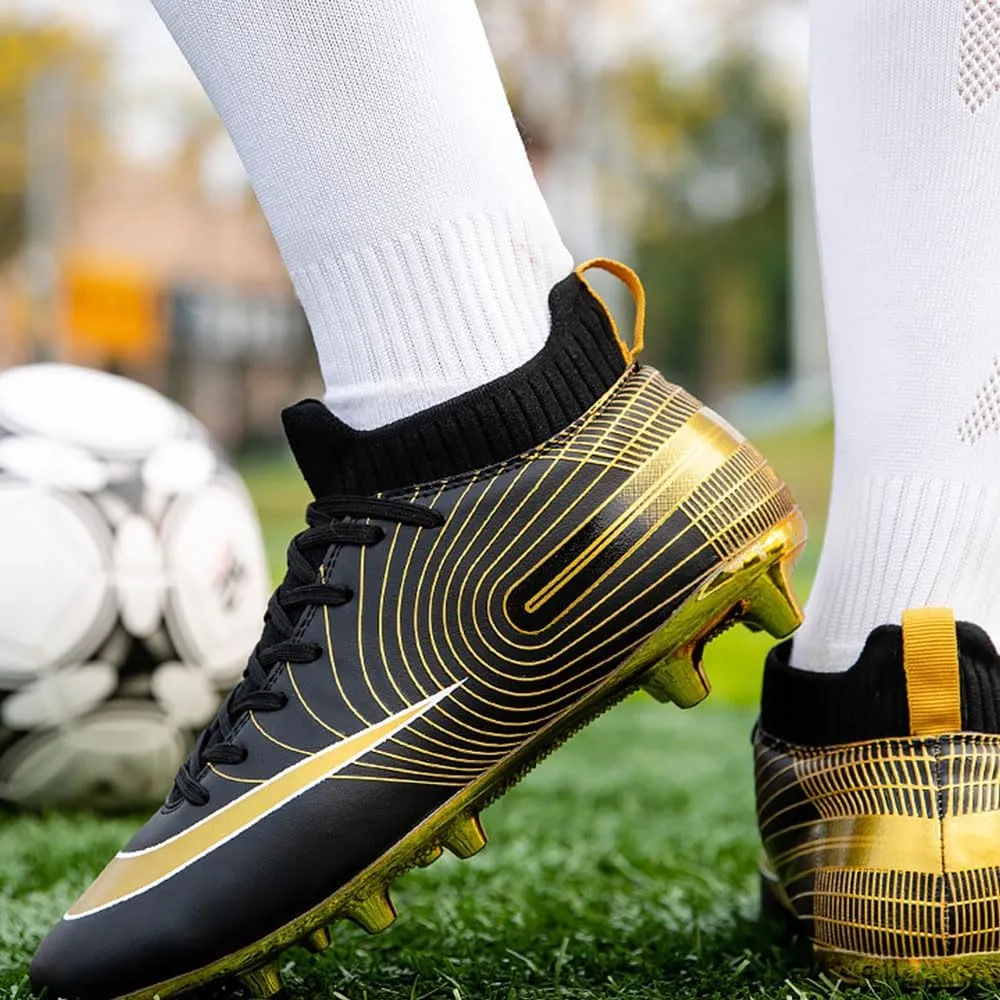 Maylrvjv Men's High-Top Soccer Shoes Big Kids Football Boots Breathable Lightweight Outdoor Indoor Professional Training Sneakers