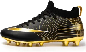 Maylrvjv Men's High-Top Soccer Shoes Big Kids Football Boots Breathable Lightweight Outdoor Indoor Professional Training Sneakers