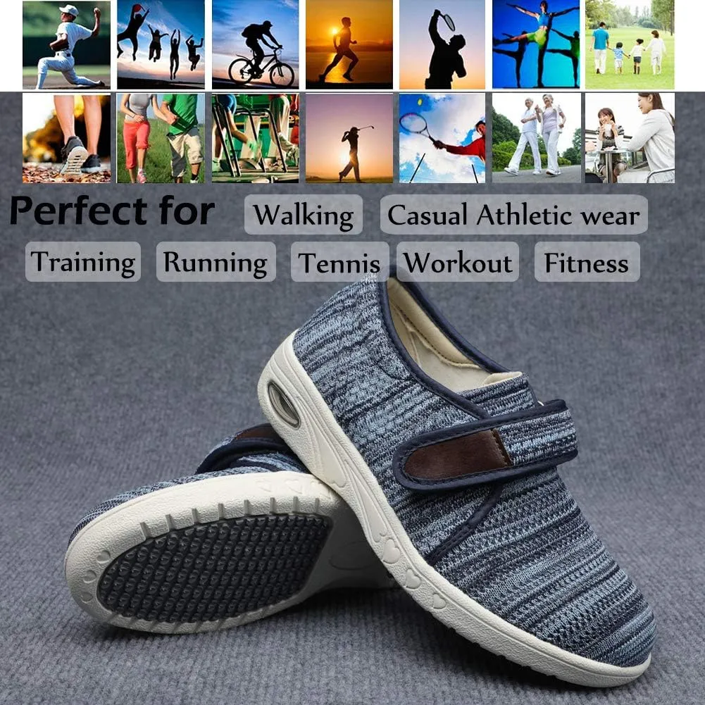 Mei MACLEOD Women's Extra Wide Shoes with Adjustable Strap Wide Width Sneakers Arthritis Edema Walking Shoes for Elderly Diabetic